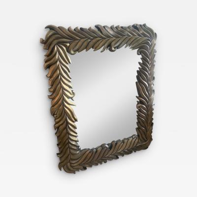 MONUMENTAL MODERN SILVERED PALM FROND MIRROR