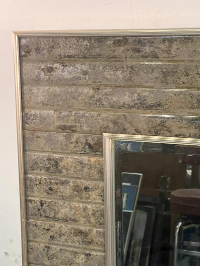 MONUMENTAL MODERNIST RIBBED DESIGN EGLOMAISE MIRROR