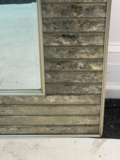 MONUMENTAL MODERNIST RIBBED DESIGN EGLOMAISE MIRROR