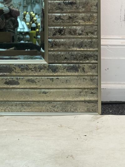 MONUMENTAL MODERNIST RIBBED DESIGN EGLOMAISE MIRROR