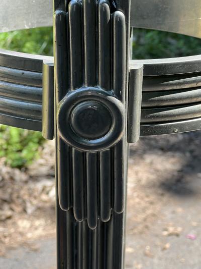 MONUMENTAL NICKELED BRONZE ART DECO REVIVAL TORCHIERES