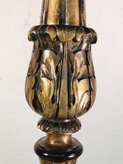 MONUMENTAL PAIR OF ORNATE BAROQUE CARVED WOOD TORCHIERES