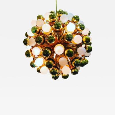 MONUMENTAL SPECTACULAR PAIR OF MODERN BRASS SPUTNIK CHANDELIERS