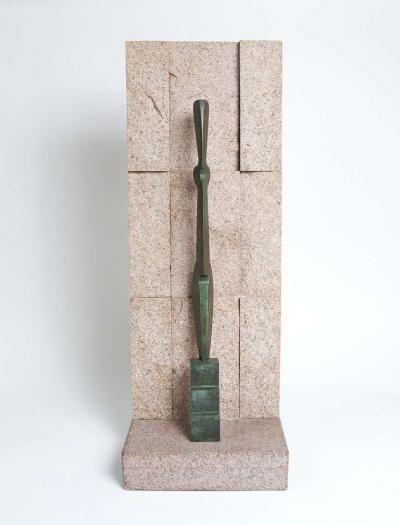 MORTON ROSENGARTEN STYLIZED ABSTRACT BRONZE SCULPTURE KOUROS GODDESS BY MORTON ROSENGARTEN