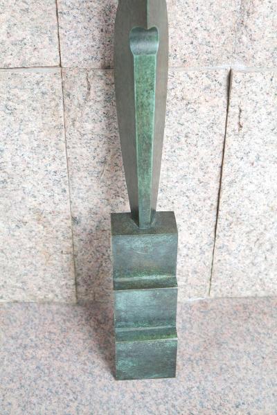 MORTON ROSENGARTEN STYLIZED ABSTRACT BRONZE SCULPTURE KOUROS GODDESS BY MORTON ROSENGARTEN