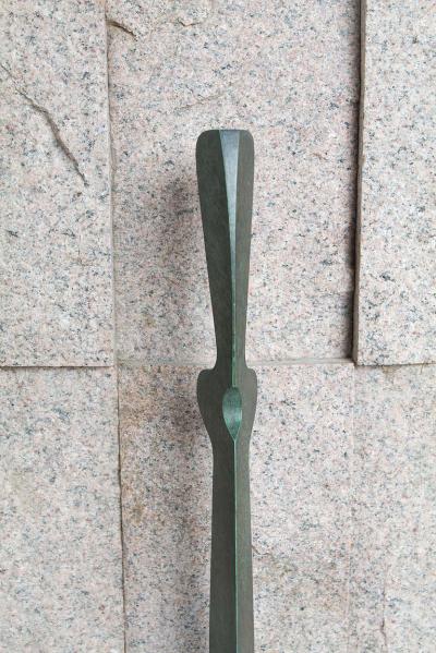 MORTON ROSENGARTEN STYLIZED ABSTRACT BRONZE SCULPTURE KOUROS GODDESS BY MORTON ROSENGARTEN