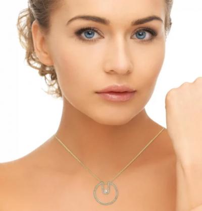 MOVADO DIAMOND CIRCLE PENDANT NECKLACE