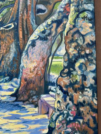 Maalva Hamdi Large 42 x 32 Walking on a Trail Painting