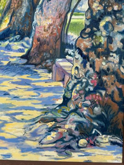 Maalva Hamdi Large 42 x 32 Walking on a Trail Painting