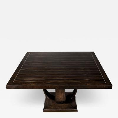 Macassar Ebony Square Walnut Dining Table