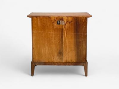 Maddox Mid Century Modern Walnut Stainless Steel Nightstands USA 1960s