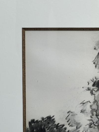 Madeleine Rosemarie Liepe Charcoal on paper The Edge of the Park Signed Liepe 70