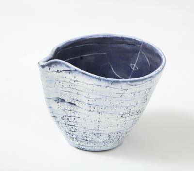 Mado Jolain Blue and Mauve Ceramic Work by Mado Jolain France c 1955