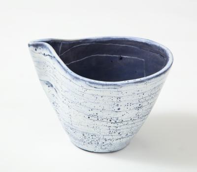 Mado Jolain Blue and Mauve Ceramic Work by Mado Jolain France c 1955