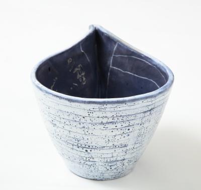 Mado Jolain Blue and Mauve Ceramic Work by Mado Jolain France c 1955