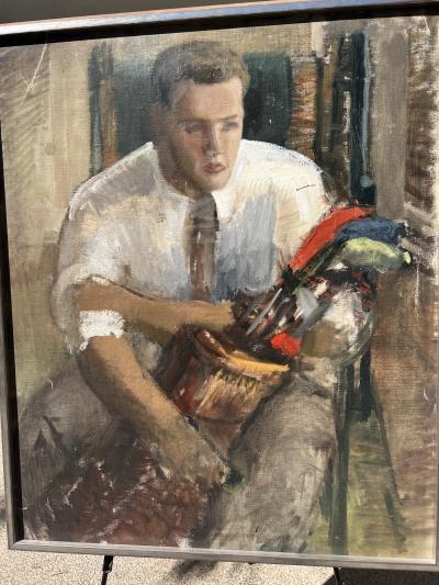 Madolin Vautrinot Impressionist Oil of American Golf Icon James E Sonny Fraser