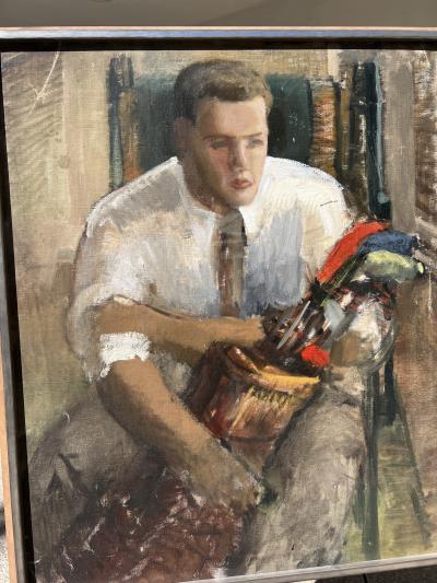 Madolin Vautrinot Impressionist Oil of American Golf Icon James E Sonny Fraser