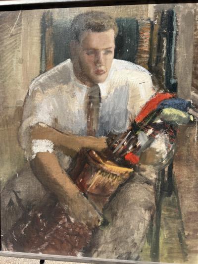 Madolin Vautrinot Impressionist Oil of American Golf Icon James E Sonny Fraser