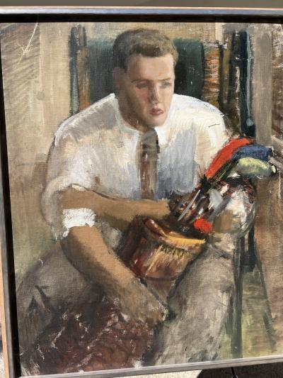 Madolin Vautrinot Impressionist Oil of American Golf Icon James E Sonny Fraser