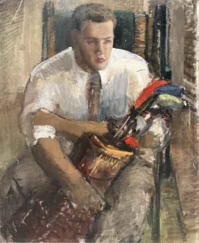 Madolin Vautrinot Impressionist Oil of American Golf Icon James E Sonny Fraser