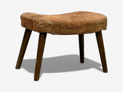 Madsen and Schubell Ottoman Beech Suede Sweden 1940s