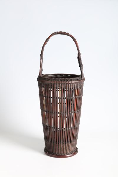 Maeda Chikubosai I Flower Basket with Natural Bamboo Handle and Antique Arrow Shafts 1920s 1930s