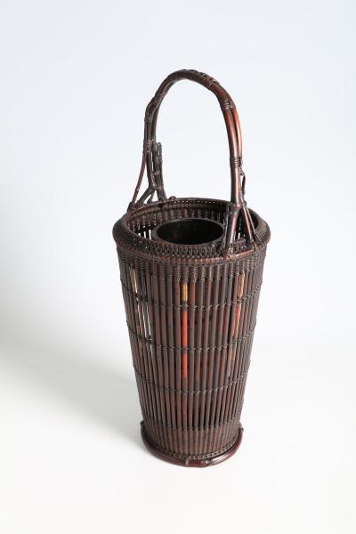 Maeda Chikubosai I Flower Basket with Natural Bamboo Handle and Antique Arrow Shafts 1920s 1930s