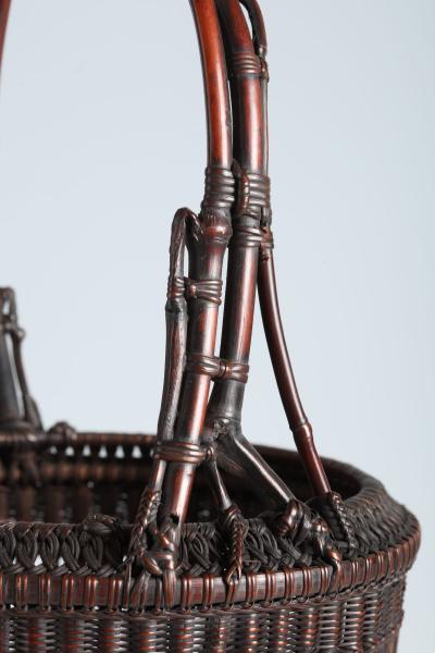 Maeda Chikubosai I Flower Basket with Natural Bamboo Handle and Antique Arrow Shafts 1920s 1930s