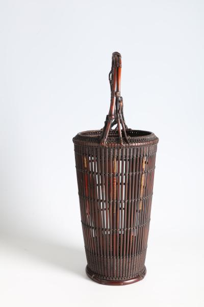 Maeda Chikubosai I Flower Basket with Natural Bamboo Handle and Antique Arrow Shafts 1920s 1930s