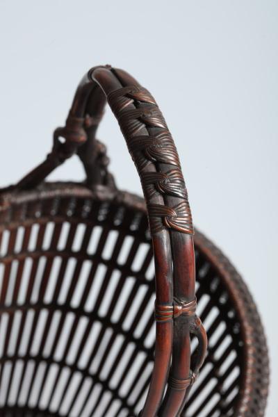 Maeda Chikubosai I Flower Basket with Natural Bamboo Handle and Antique Arrow Shafts 1920s 1930s