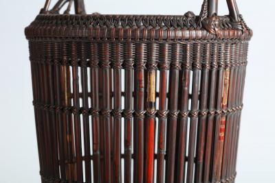 Maeda Chikubosai I Flower Basket with Natural Bamboo Handle and Antique Arrow Shafts 1920s 1930s
