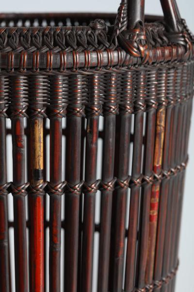 Maeda Chikubosai I Flower Basket with Natural Bamboo Handle and Antique Arrow Shafts 1920s 1930s