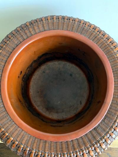 Maeda Chikubosai I Japanese Woven Bamboo Brazier by Maeda Chikubosai I