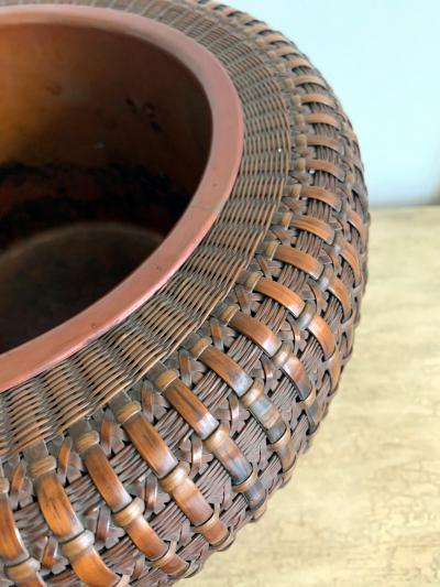 Maeda Chikubosai I Japanese Woven Bamboo Brazier by Maeda Chikubosai I