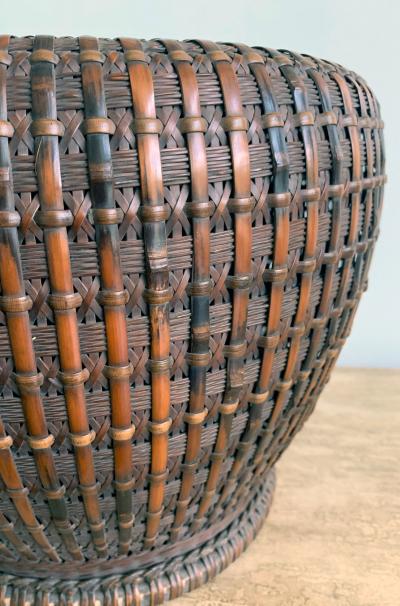 Maeda Chikubosai I Japanese Woven Bamboo Brazier by Maeda Chikubosai I
