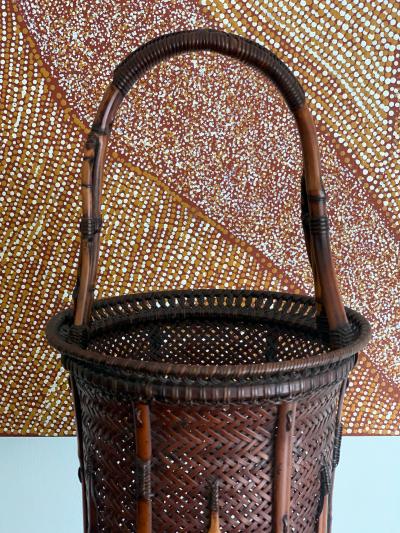 Maeda Chikubosai I Large Japanese Bamboo Ikebana Basket Maeda Chikubosai I