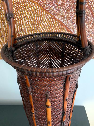 Maeda Chikubosai I Large Japanese Bamboo Ikebana Basket Maeda Chikubosai I
