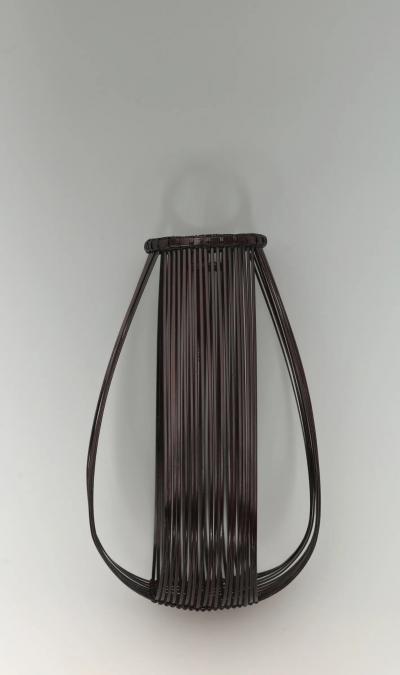 Maeda Chikubosai II Hanging Flower Basket in Aubergine Shape 1960s