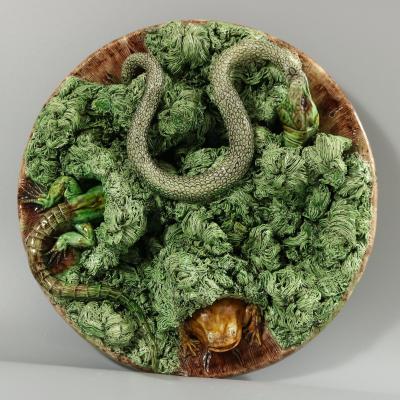 Mafra Palissy Majolica Lizard Snake Wall Plate