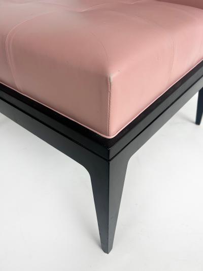 Magni Home Plaza Slipper Lounge Chairs Pink Lambskin Upholstery Ebonized Wood