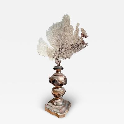 Magnificent 18th Century Italian Wood and Gesso Altar Vase in Rose Silver
