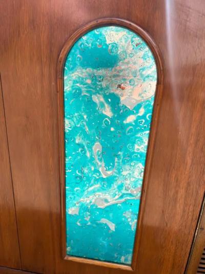 Magnificent 2 Piece Credenza Bar Stereo Cabinet