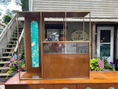 Magnificent 2 Piece Credenza Bar Stereo Cabinet