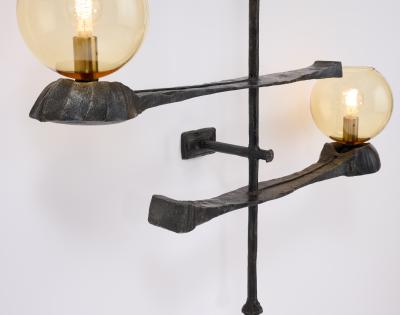 Magnificent Brutalist Sconces Italy 1950s