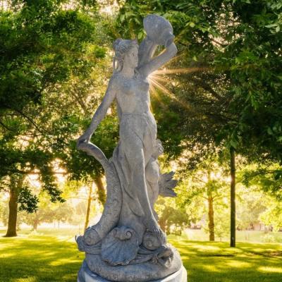 Magnificent Italian Fountain Sculpture of Goddess with Delphines