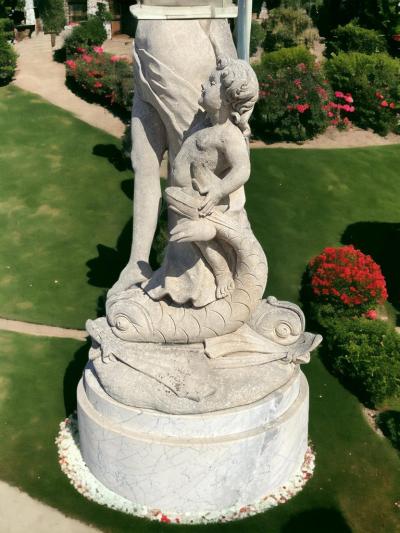 Magnificent Italian Fountain Sculpture of Goddess with Delphines