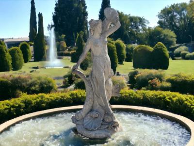 Magnificent Italian Fountain Sculpture of Goddess with Delphines