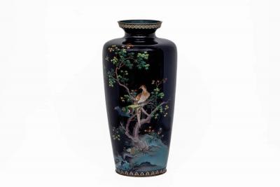 Magnificent Japanese Meiji Cloisonn Enamel Vase with Pheasants Inaba Co 