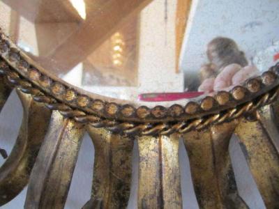 Magnificent Jere Style Eyelash Starburst Gilded Gold Mirror Hollywood Regency