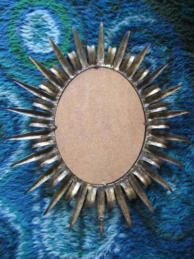 Magnificent Jere Style Eyelash Starburst Gilded Gold Mirror Hollywood Regency